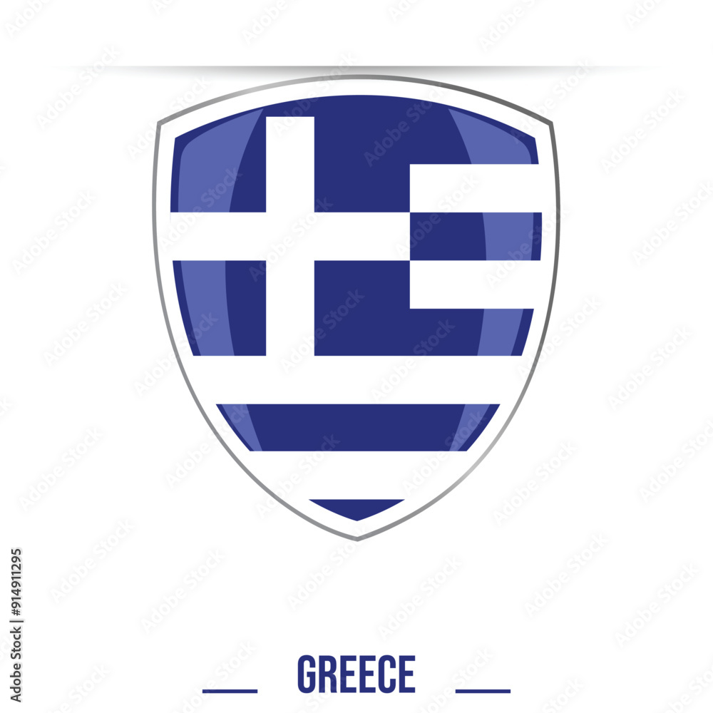 greece flag. Flag of Greece Shield button 3d isolated vector illustration glossy shining on white background for national day independence day celebration, election basketball games greece flag. Flag of Greece Shield button 3d isolated vector illustration glossy shining on white background for national day independence day celebration, election basketball games