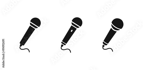 Microphone icon set. Different microphone collection. Vector