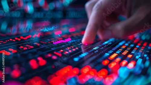 A close-up of a hand pressing the sell button on a chaotic stock market screen, with numerous red arrows and fluctuating charts in the background, detailed and focused hand, sharp interface,