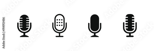 Microphone icon set. Different microphone collection. Vector