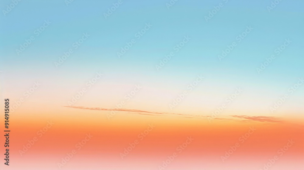 A pastel sky with a thin line of clouds at the horizon. A pastel sky with a thin line of clouds at the horizon.