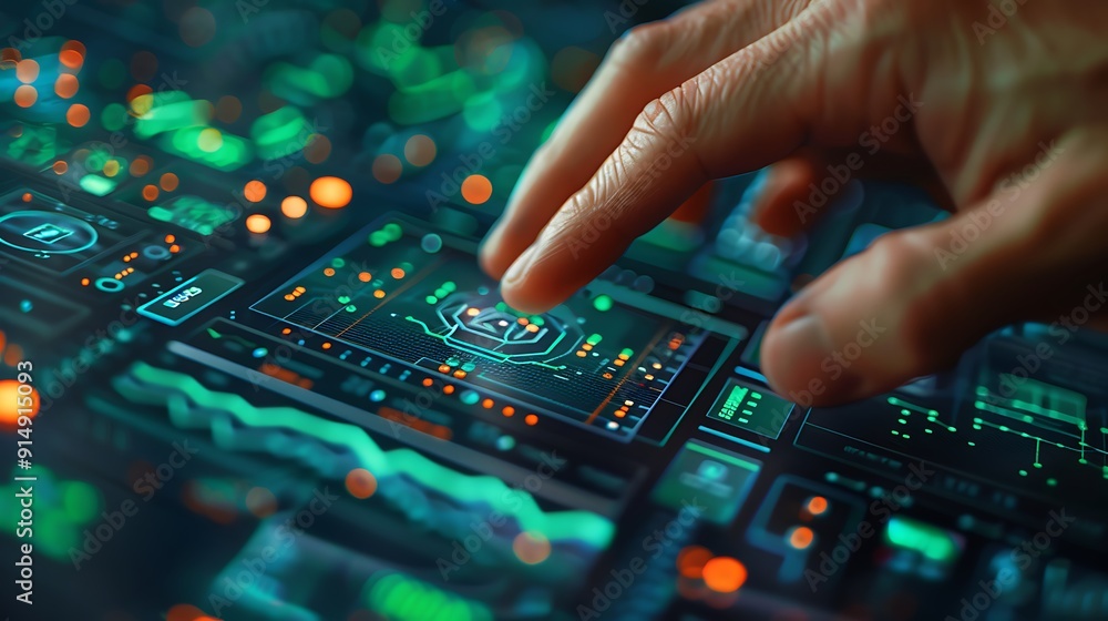 A detailed shot of a hand pressing the buy button on a digital stock trading interface, with green stock market signals in the background, sharp focus on the interface, realistic lighting, A detailed shot of a hand pressing the buy button on a digital stock trading interface, with green stock market signals in the background, sharp focus on the interface, realistic lighting,