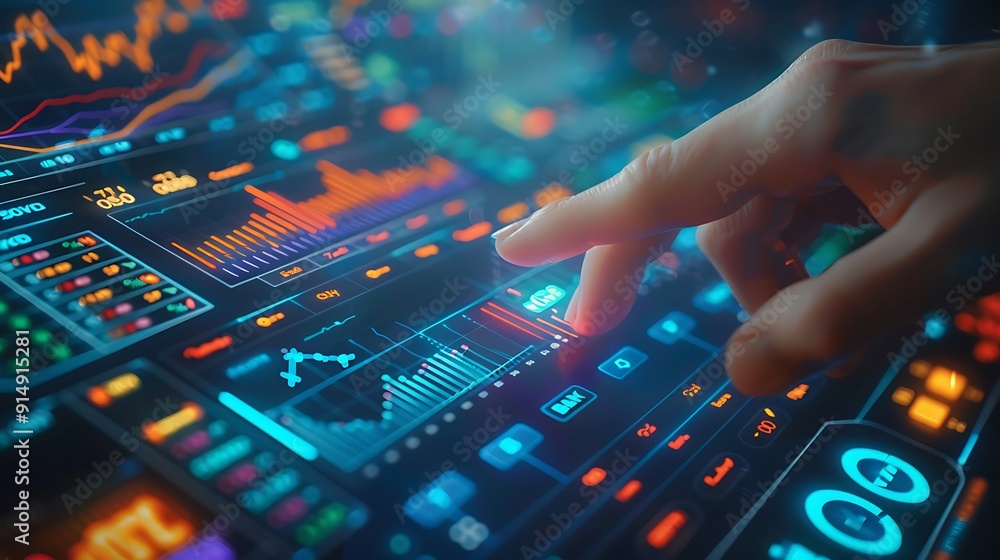 A detailed shot of a hand pressing the buy button on a sleek stock trading app, with a vibrant digital interface and charts, sharp focus on the interface, realistic lighting, clear button details, A detailed shot of a hand pressing the buy button on a sleek stock trading app, with a vibrant digital interface and charts, sharp focus on the interface, realistic lighting, clear button details,