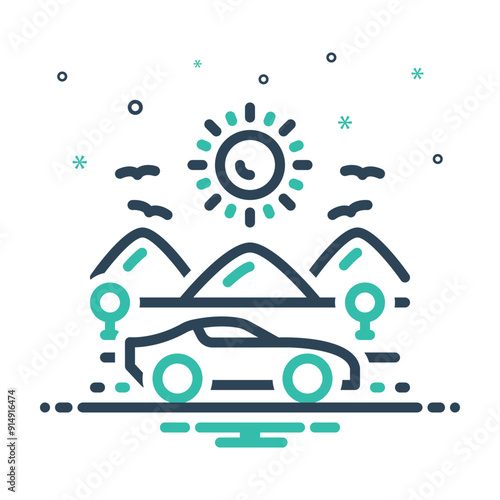 Mix icon for travelling