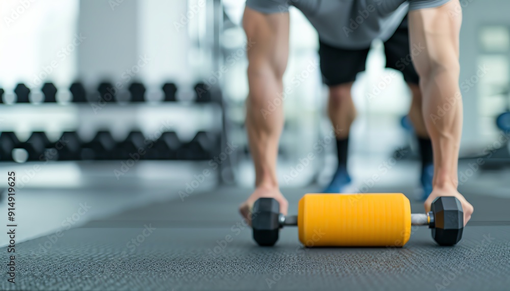 Fototapeta premium Bodyweight exercises, effective strength training without weights