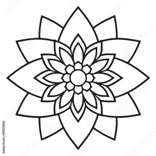 Blossom Mandala Shape. Circular pattern in form of mandala, tattoo, decoration. Decorative ornament in ethnic oriental style.