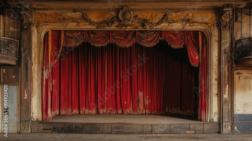 Stage Curtains in a Historic Theater