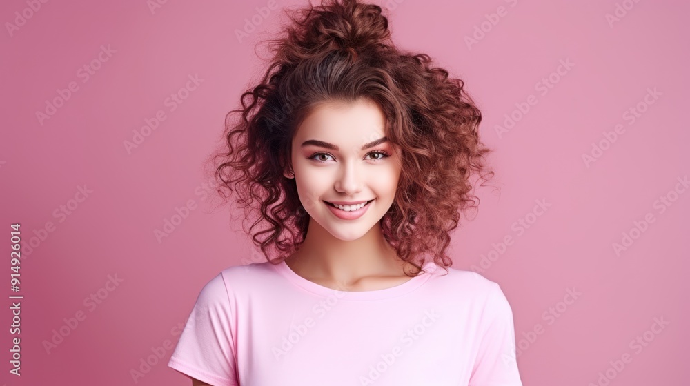 Portrait happy smiling model teenager girl Portrait happy smiling model teenager girl