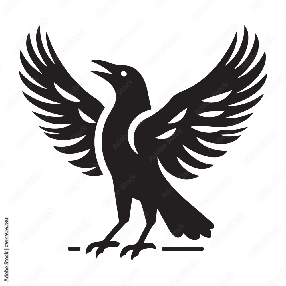 Obraz premium A Crow Vector Art Illustration