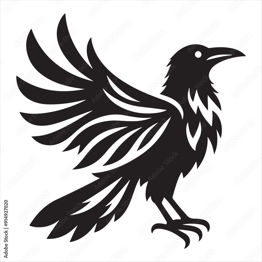 Fototapeta premium A Crow Vector Art Illustration