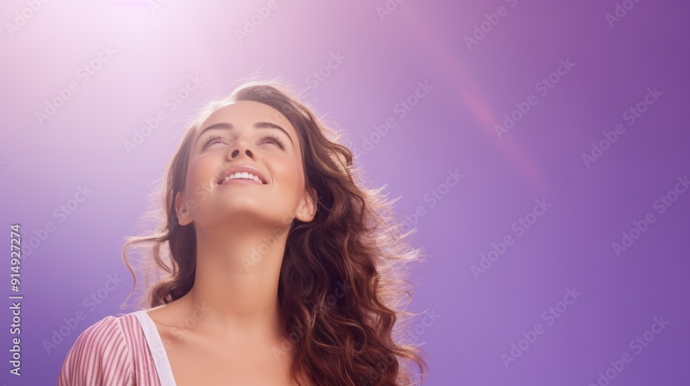 Young woman looking upward 