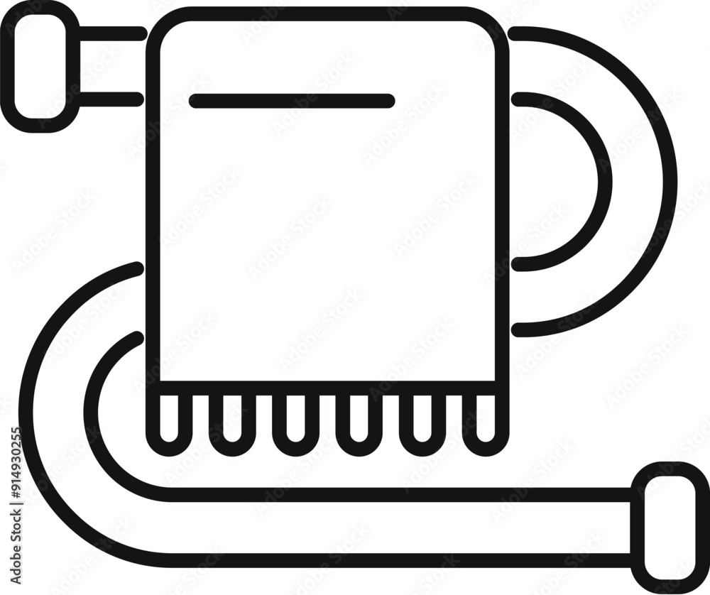 Plumbing water heater boiler is connected with pipes, heating system icon outline vector Plumbing water heater boiler is connected with pipes, heating system icon outline vector