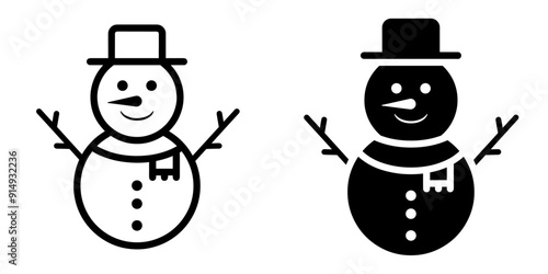 ofvs686 OutlineFilledVectorSign ofvs - snowman vector icon . isolated transparent . outline and filled version . AI 10 / EPS / PNG . g12032