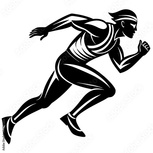 Man Running Silhouette Vector illustration