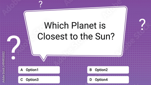 Quiz questions game test menu choice.Quiz and game show template for TV show or trivia game. Riddle with question-and-answer options. Vector interface of modern digital for computer or mobile phone. 