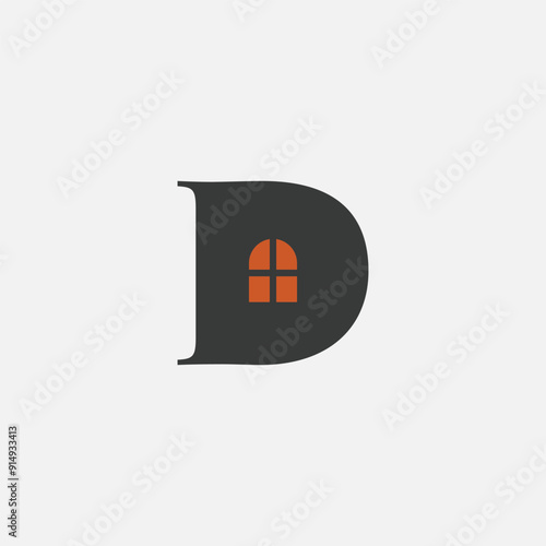 D Letter Real Estate Logo, Construction Architecture Building Logo Design for building, architecture, house, apartment, hotel, logo element