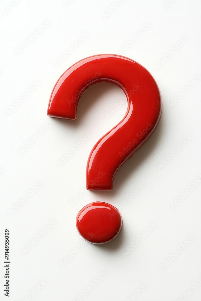 A vibrant red question mark symbolizing curiosity and inquiry on a clean, white background, perfect for creative projects. A vibrant red question mark symbolizing curiosity and inquiry on a clean, white background, perfect for creative projects.
