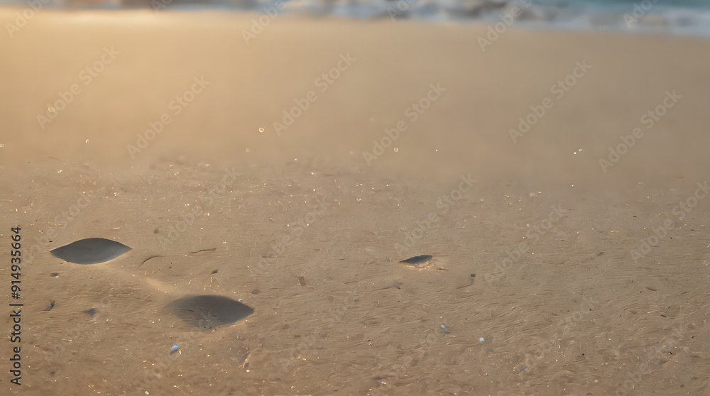 footprints in the sand on a beach with waves coming in footprints in the sand on a beach with waves coming in