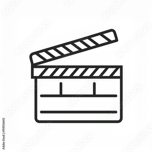 clapperboard black icon isolated on white