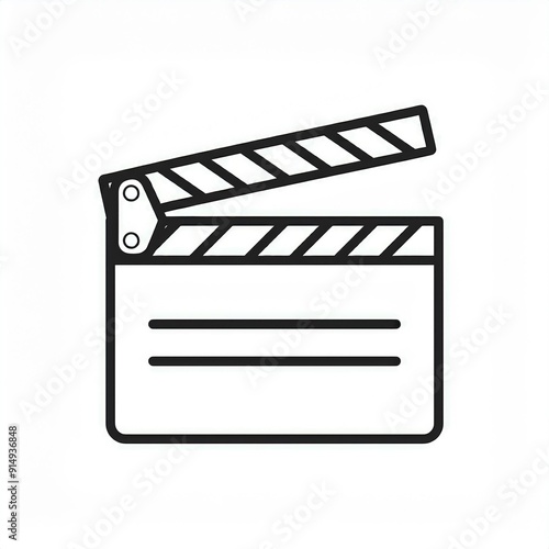 clapperboard black icon isolated on white