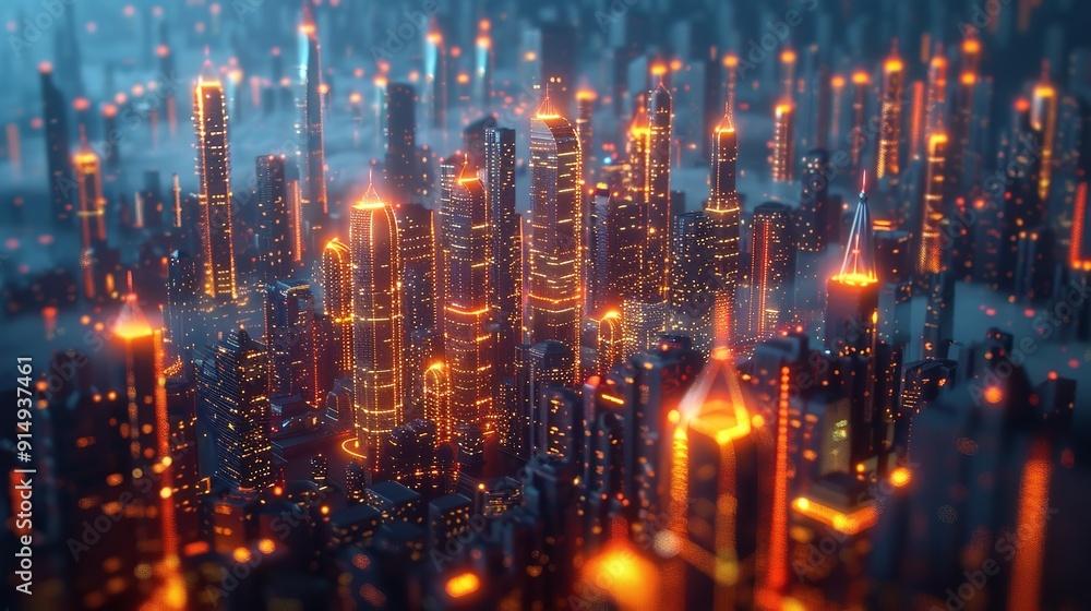 Obraz premium Visualizing the Interconnected Network of IoT Devices Communicating