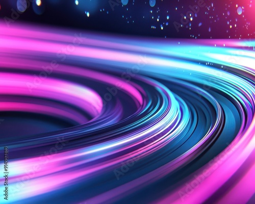 Vibrant abstract swirl with glowing neon colors, creating a dynamic and energetic visual experience.