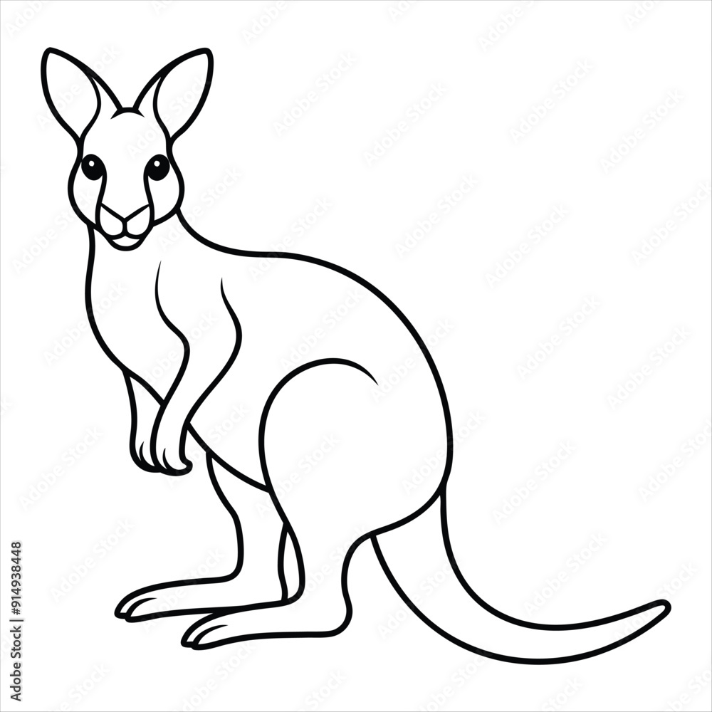 Naklejka premium A Kangaroo vector art illustration
