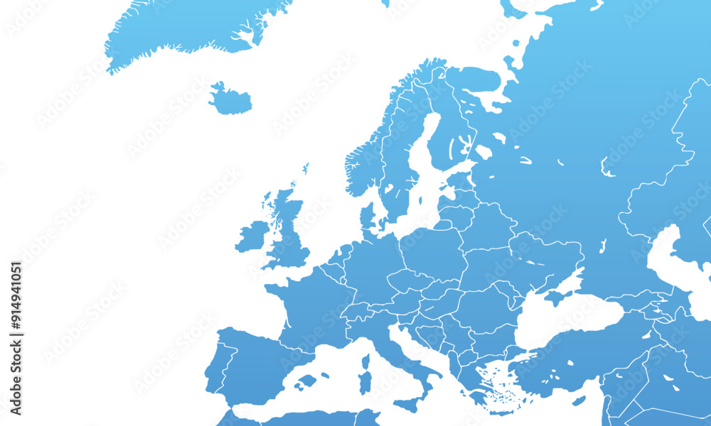 Naklejka premium Europe map with modern colorful for website layouts,background, education, precise, customizable, Travel worldwide,map silhouette backdrop,earth geography,political,reports.