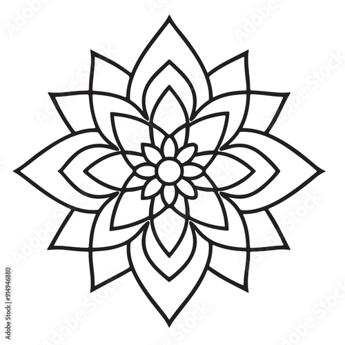 Blossom Mandala Shape. Circular pattern in form of mandala, tattoo, decoration. Decorative ornament in ethnic oriental style.