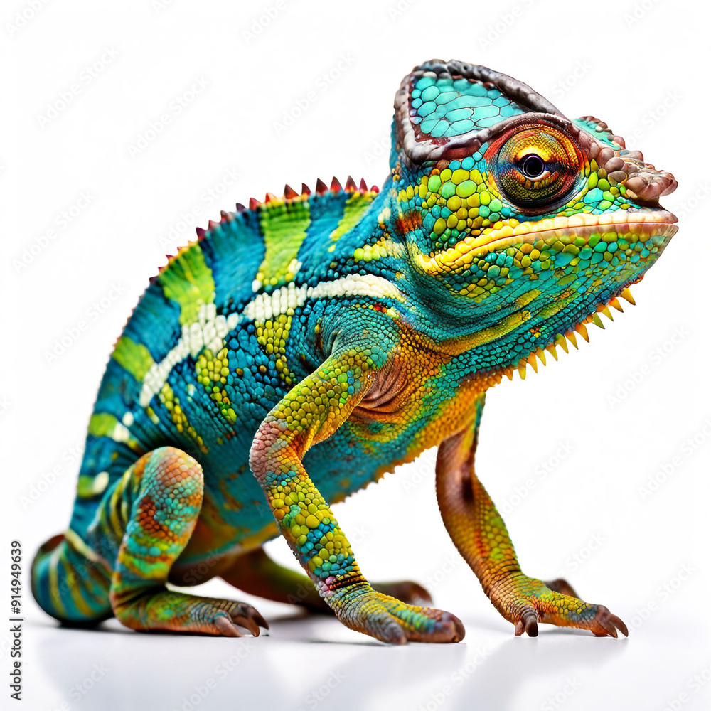 Vibrant Panther Chameleon with Striking Eye Vibrant Panther Chameleon with Striking Eye