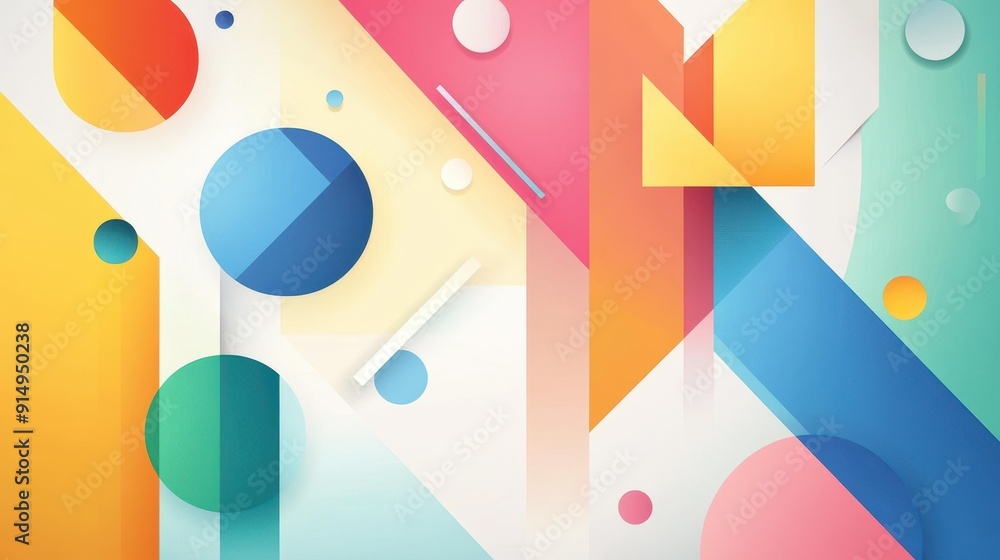 A vibrant, geometric design bursting with color, perfect for modern digital art and playful illustrations.
