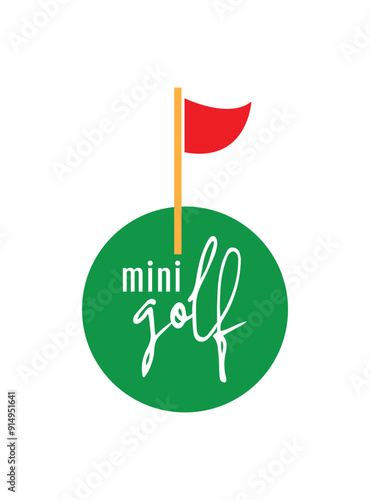 mini golf icon on white background	