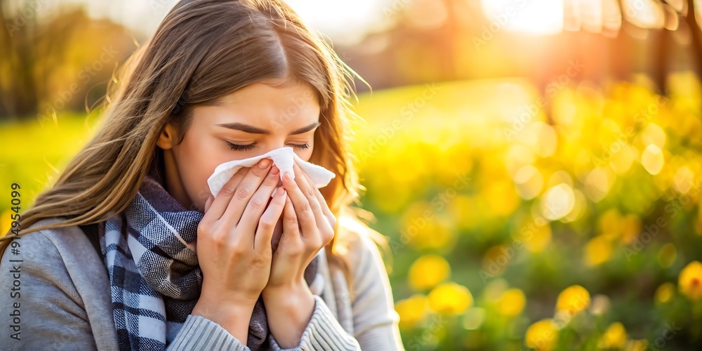 Adult blowing their snot in a tissue Adult blowing their snot in a tissue