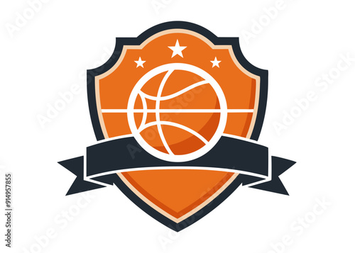 Classic Basketball Logo Design Featuring Retro Vintage Elements.