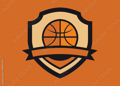 Classic Basketball Logo Design Featuring Retro Vintage Elements.