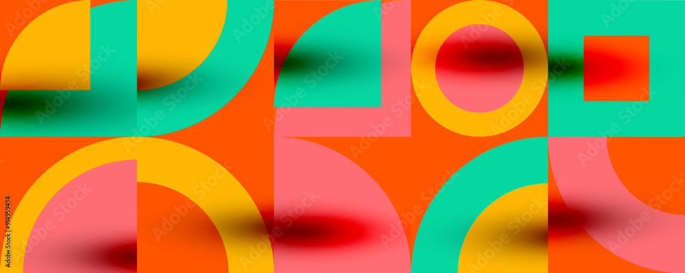 Neo memphis geometric pattern with circles, squares. Pop art abstract background for covers, banners, flyers and posters and other templates Neo memphis geometric pattern with circles, squares. Pop art abstract background for covers, banners, flyers and posters and other templates