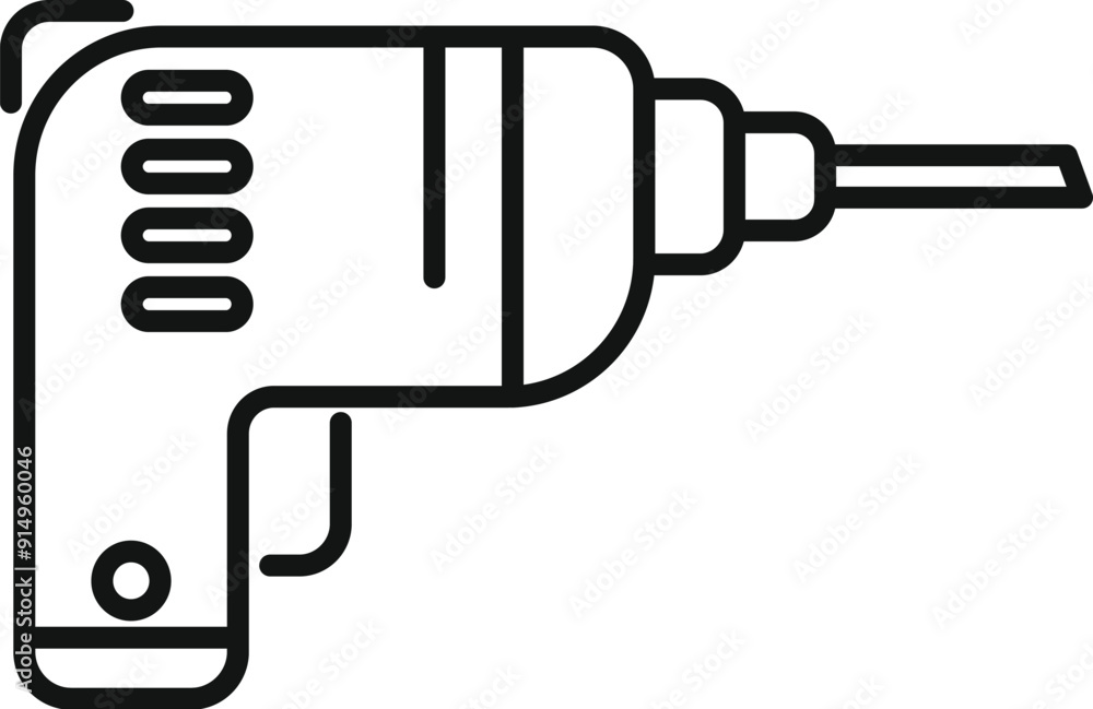Simple icon of an electric drill, a powerful tool for construction, renovation and diy projects Simple icon of an electric drill, a powerful tool for construction, renovation and diy projects