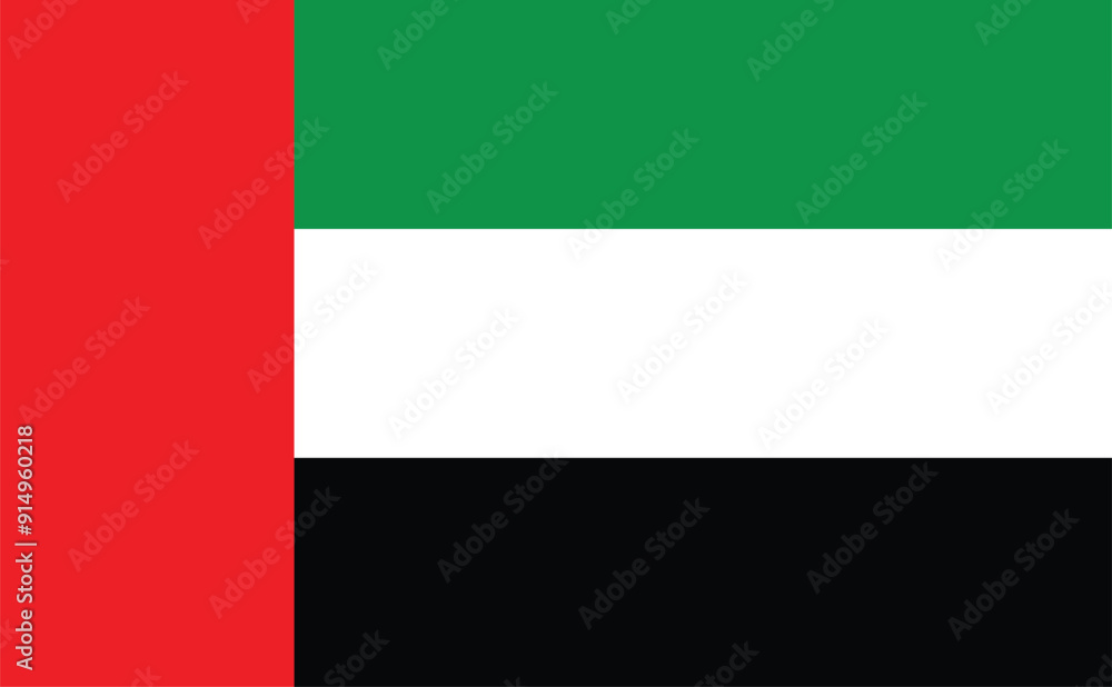 UAE flag. United Arab Emirates flag vector illustration isolated design for national day 2 December.National flag of United Arab Emirates, UAE, Dubai, Abu Dhabi original color and proportion. UAE flag. United Arab Emirates flag vector illustration isolated design for national day 2 December.National flag of United Arab Emirates, UAE, Dubai, Abu Dhabi original color and proportion.