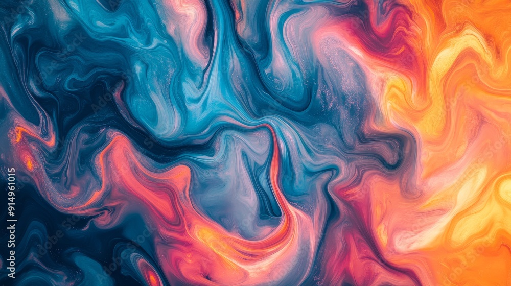 Colorful abstract fluid art with vibrant swirls Colorful abstract fluid art with vibrant swirls