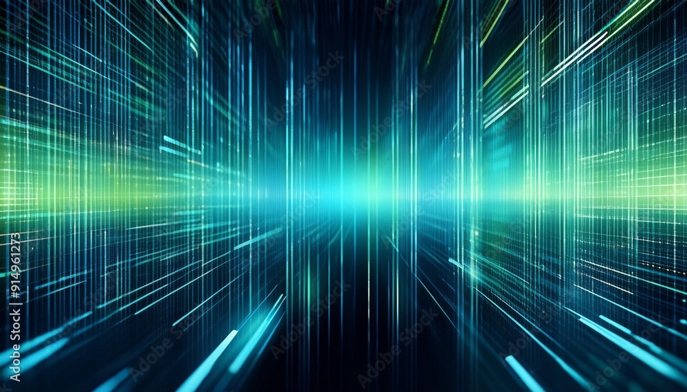 Abstract digital background representing data flow with luminous lines creating a sense of depth and speed in a futuristic design Abstract digital background representing data flow with luminous lines creating a sense of depth and speed in a futuristic design