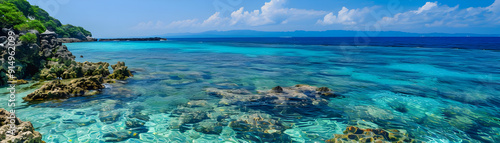 Clear Blue Water and Rocks Photo