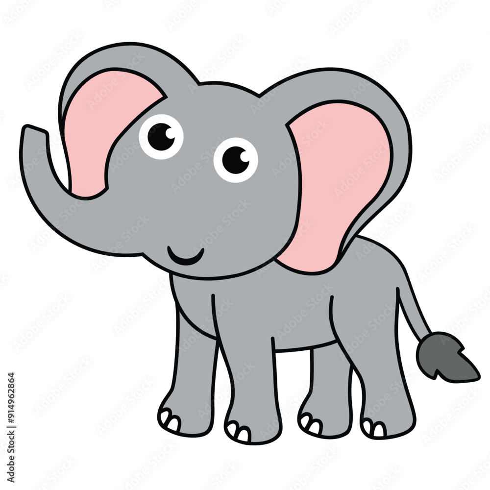 Naklejka premium Elephant vector illustration on white background savannah animals