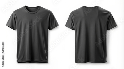 Black T-Shirt Mockup Image with No Logos, Front and Back View, Minimalist Design