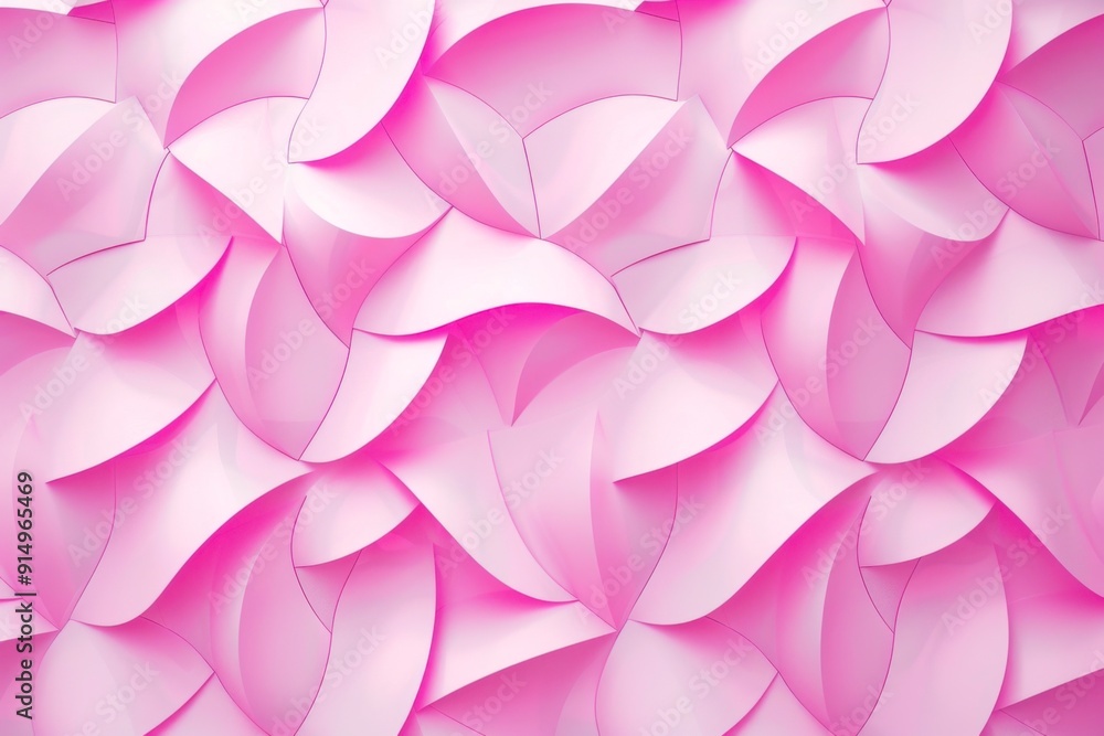 Fototapeta premium Ethereal tessellation of a pink silhouette in soft hues 