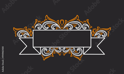 frame Elegant tags name luxury vintage floral border ornament wedding element 