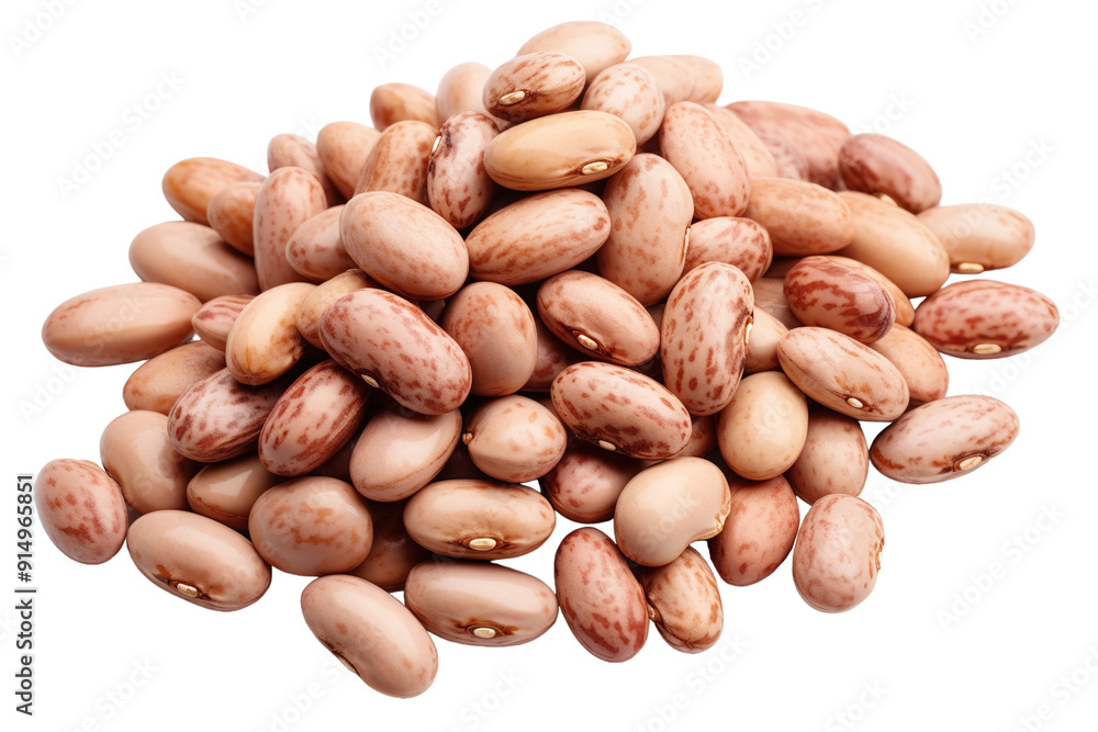 Vibrant Piles of Colorful Pinto Beans Gathered on a Rustic Wooden Surface on Transparent PNG Background. Vibrant Piles of Colorful Pinto Beans Gathered on a Rustic Wooden Surface on Transparent PNG Background.