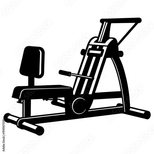 Seated Row Machine Silhouette Vector illustration