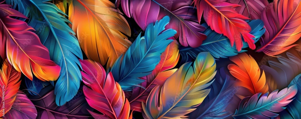 Colorful Feathers Abstract Background Colorful Feathers Abstract Background
