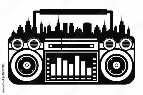 Urbanpulse Boombox Emblematic Graphics Beatbox Brigade Style Icon Symbol photo