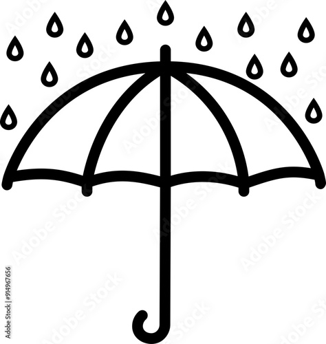 This is an illustration of an umbrella on a rainy day.